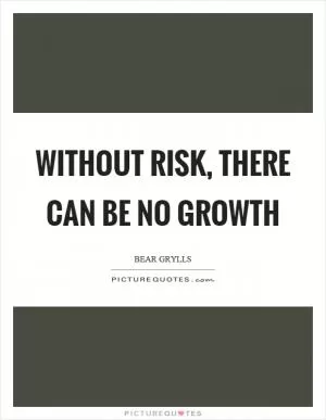 Without risk, there can be no growth Picture Quote #1