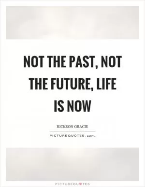 Not the past, not the future, life is now Picture Quote #1