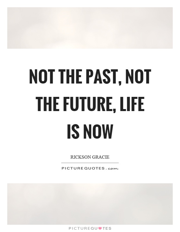 Not the past, not the future, life is now Picture Quote #1
