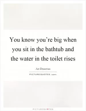 You know you’re big when you sit in the bathtub and the water in the toilet rises Picture Quote #1