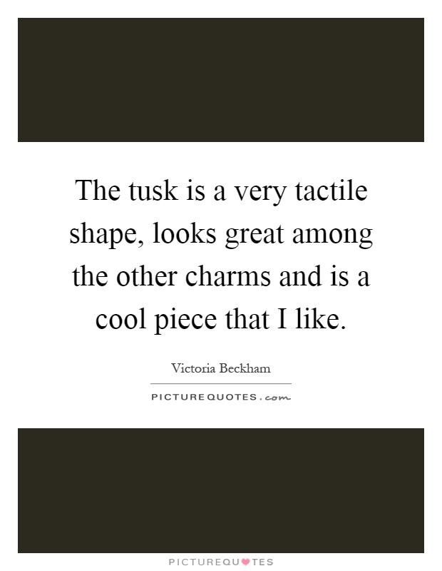 The tusk is a very tactile shape, looks great among the other charms and is a cool piece that I like Picture Quote #1