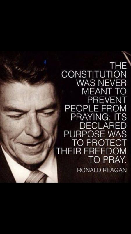The Constitution was never meant to prevent people from praying, it's declared purpose was to protect their freedom to pray Picture Quote #1