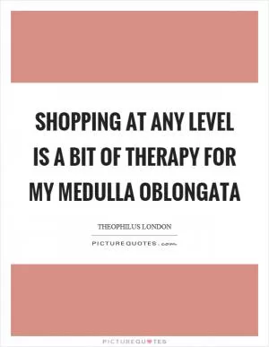 Shopping at any level is a bit of therapy for my medulla oblongata Picture Quote #1