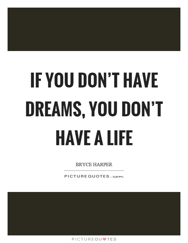 If you don't have dreams, you don't have a life Picture Quote #1