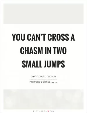 You can’t cross a chasm in two small jumps Picture Quote #1