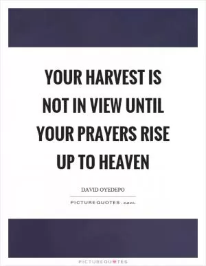 Your harvest is not in view until your prayers rise up to heaven Picture Quote #1