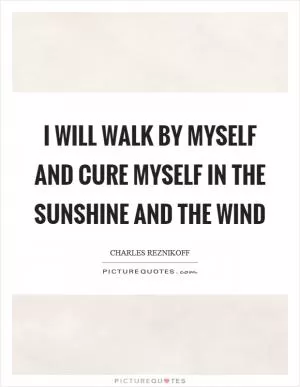 I will walk by myself and cure myself in the sunshine and the wind Picture Quote #1