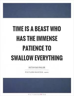 Time is a beast who has the immense patience to swallow everything Picture Quote #1