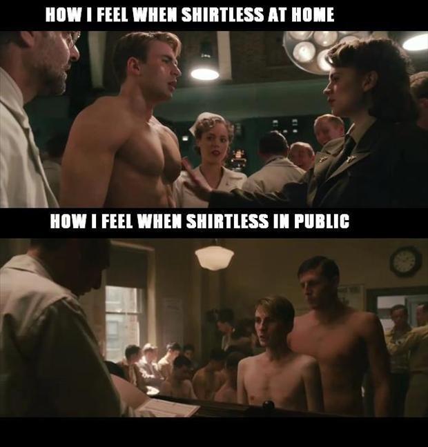 How I feel when shirtless at home. How I feel when shirtless in public Picture Quote #1