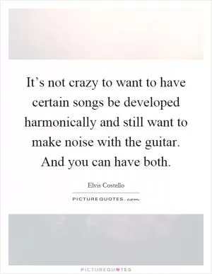 It’s not crazy to want to have certain songs be developed harmonically and still want to make noise with the guitar. And you can have both Picture Quote #1