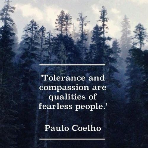 Tolerance and compassion are qualities of fearless people Picture Quote #1