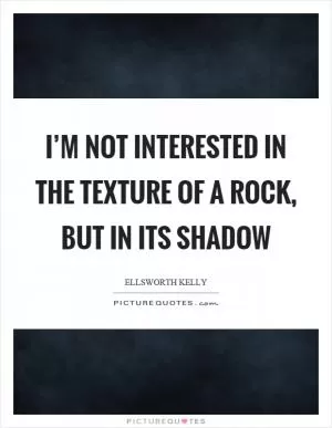 I’m not interested in the texture of a rock, but in its shadow Picture Quote #1
