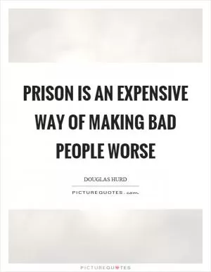 Prison is an expensive way of making bad people worse Picture Quote #1