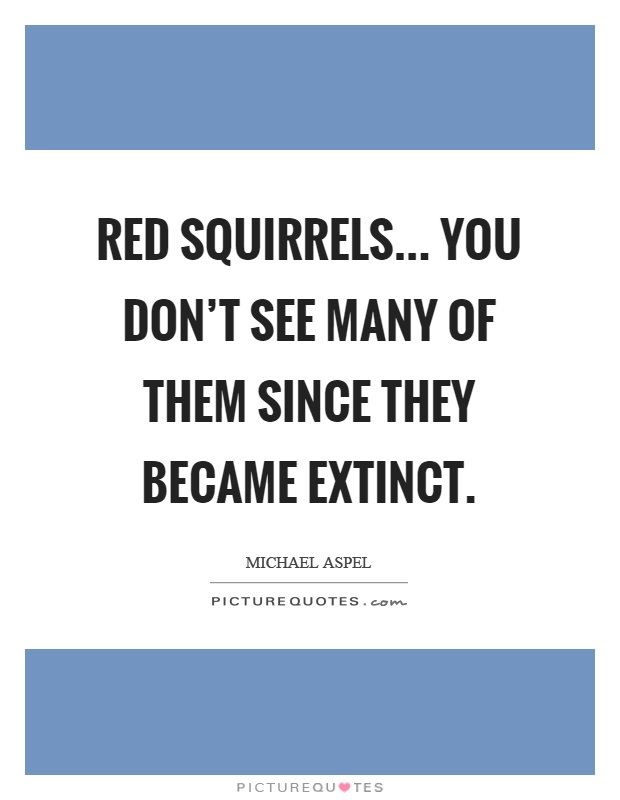 Red squirrels... you don't see many of them since they became extinct Picture Quote #1