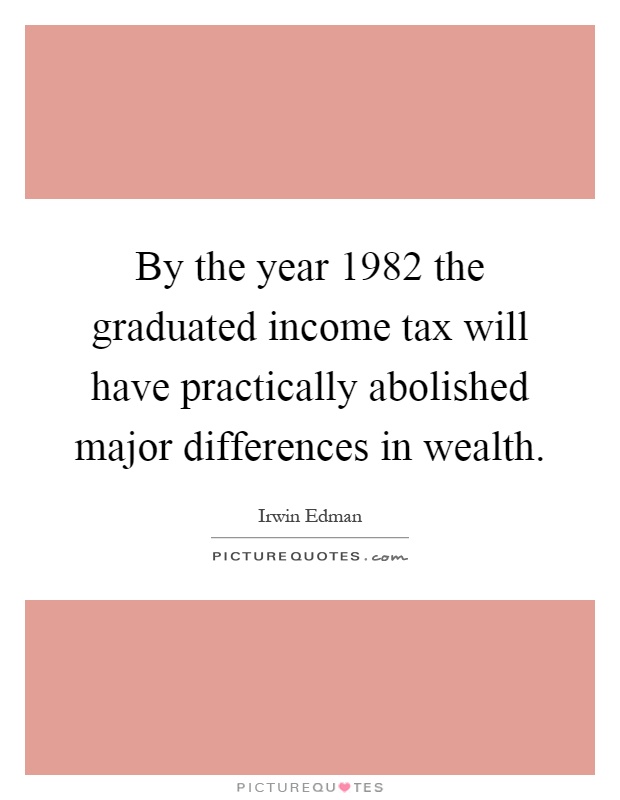 By the year 1982 the graduated income tax will have practically abolished major differences in wealth Picture Quote #1