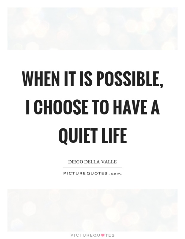 When it is possible, I choose to have a quiet life Picture Quote #1