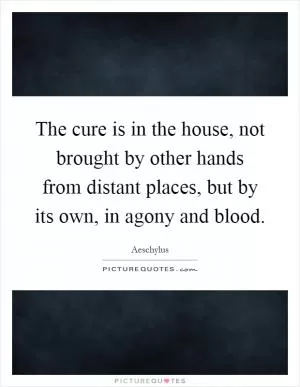 The cure is in the house, not brought by other hands from distant places, but by its own, in agony and blood Picture Quote #1