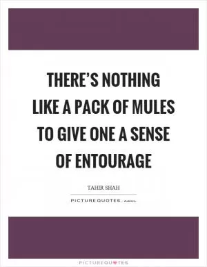 There’s nothing like a pack of mules to give one a sense of entourage Picture Quote #1