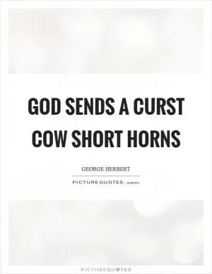 God sends a curst cow short horns Picture Quote #1