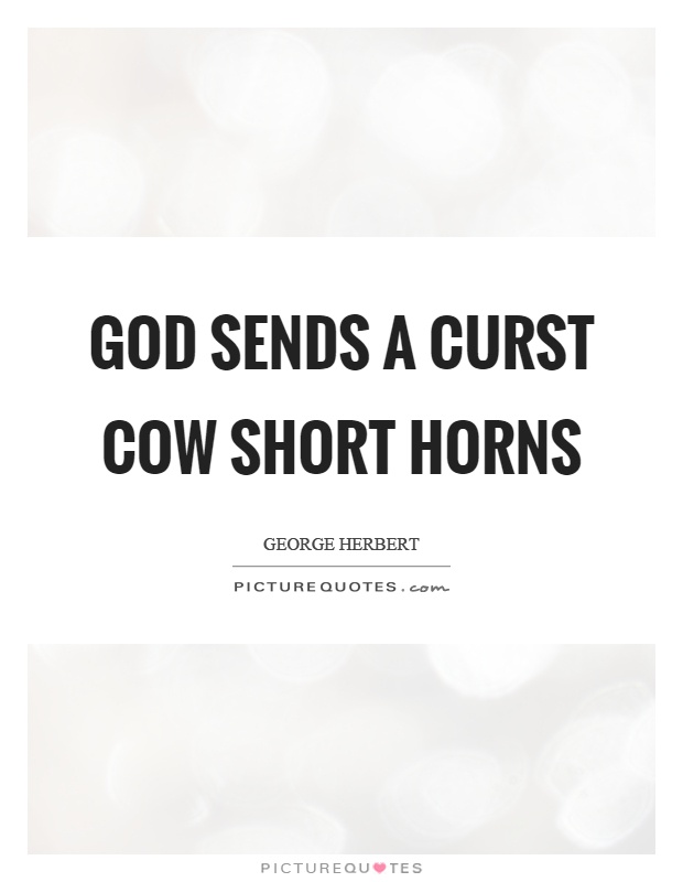 God sends a curst cow short horns Picture Quote #1