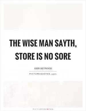 The wise man sayth, store is no sore Picture Quote #1