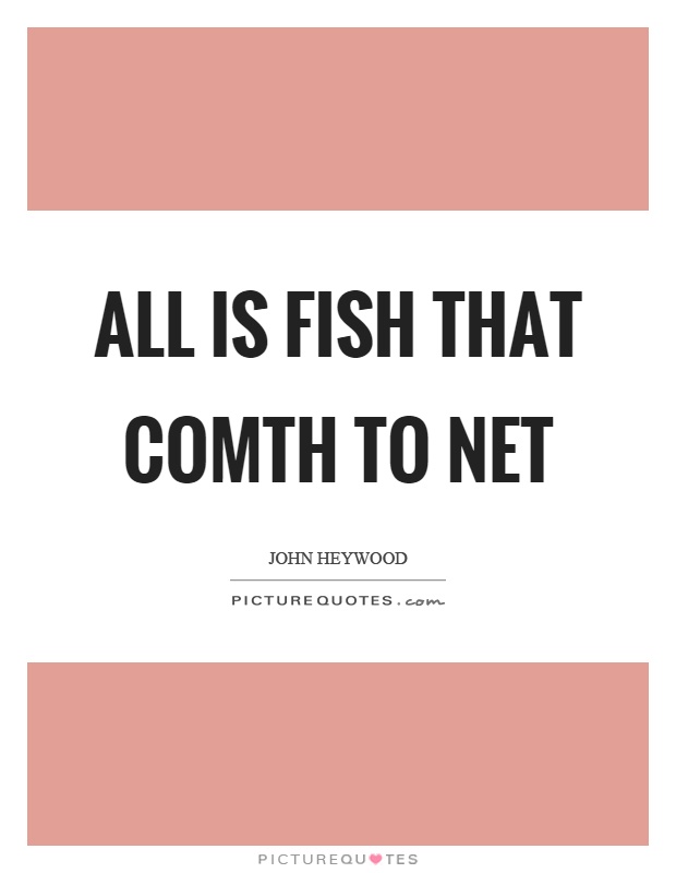 All is fish that comth to net Picture Quote #1