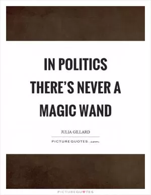 In politics there’s never a magic wand Picture Quote #1