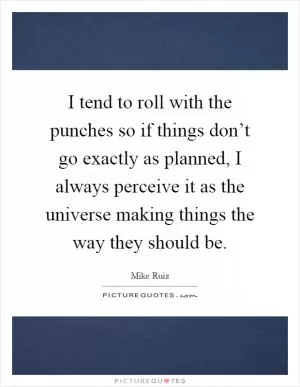 I tend to roll with the punches so if things don’t go exactly as planned, I always perceive it as the universe making things the way they should be Picture Quote #1