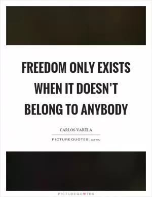 Freedom only exists when it doesn’t belong to anybody Picture Quote #1