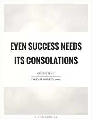 Even success needs its consolations Picture Quote #1