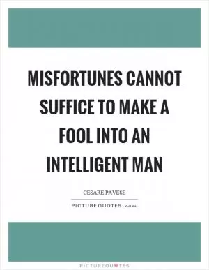 Misfortunes cannot suffice to make a fool into an intelligent man Picture Quote #1