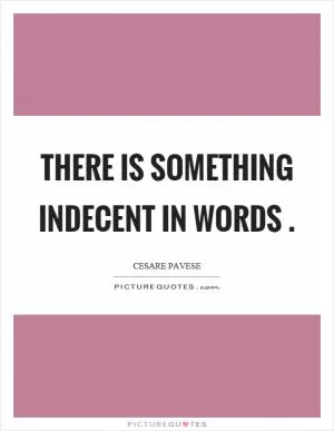 There is something indecent in words Picture Quote #1