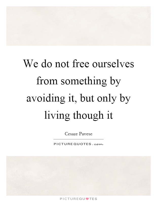 We do not free ourselves from something by avoiding it, but only by living though it Picture Quote #1