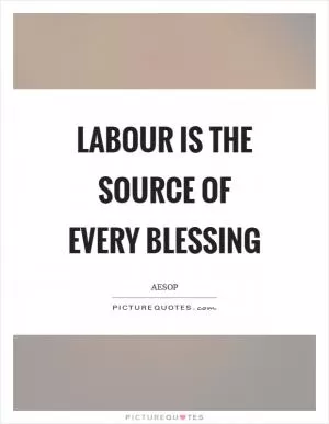Labour is the source of every blessing Picture Quote #1