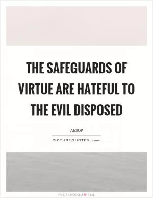 The safeguards of virtue are hateful to the evil disposed Picture Quote #1