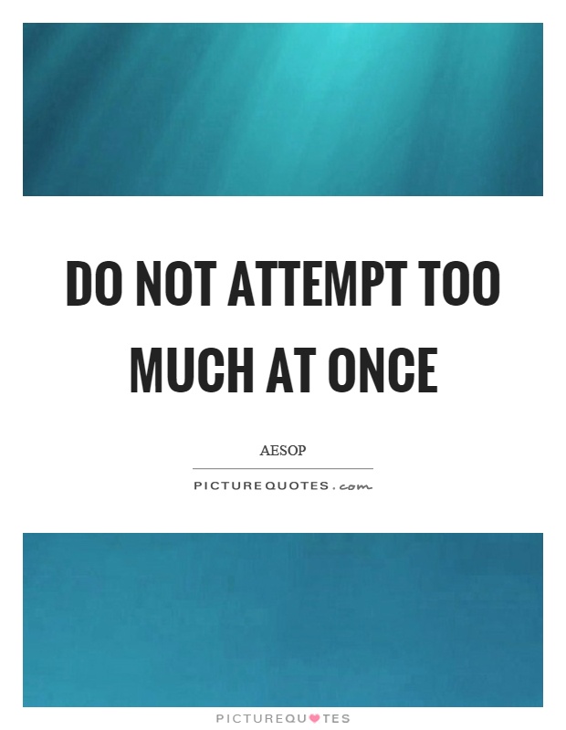 Do not attempt too much at once Picture Quote #1