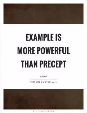Example is more powerful than precept Picture Quote #1