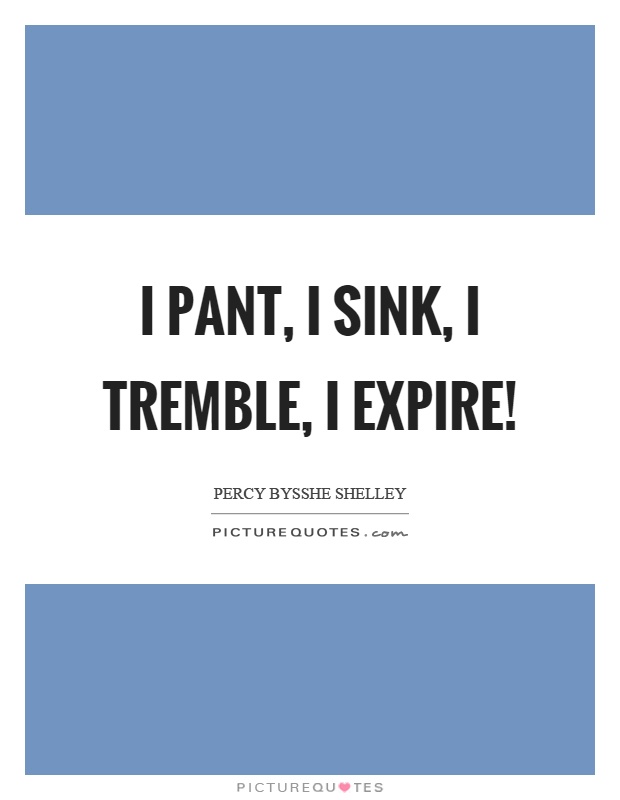 I pant, I sink, I tremble, I expire! Picture Quote #1