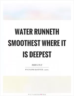 Water runneth smoothest where it is deepest Picture Quote #1