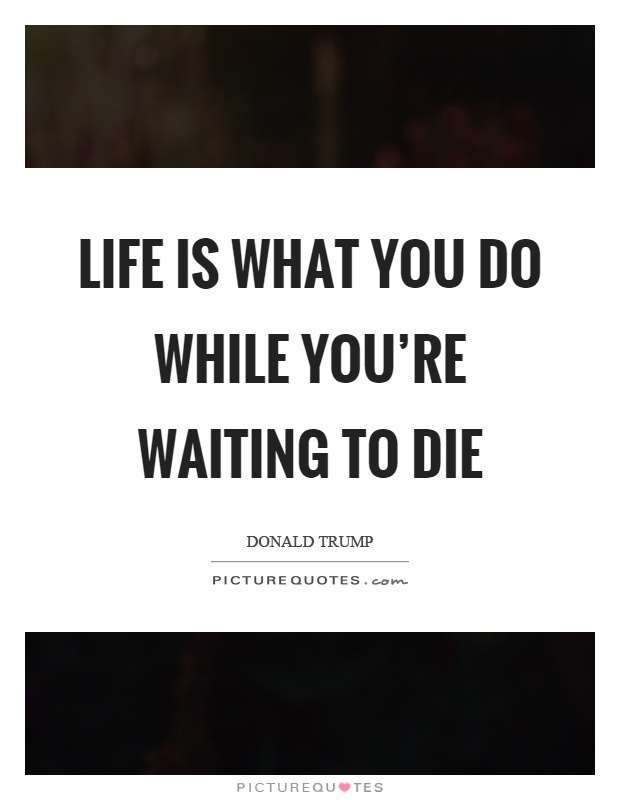 Life is what you do while you're waiting to die Picture Quote #1