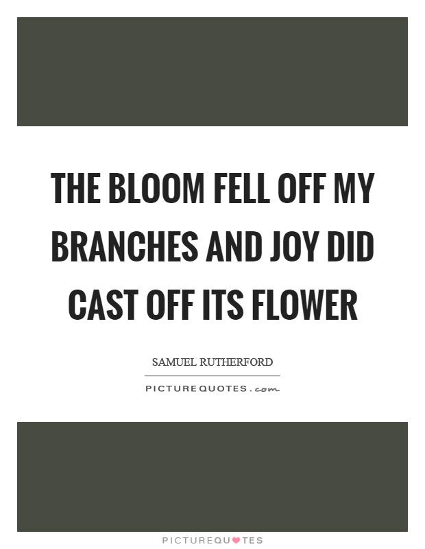 The bloom fell off my branches and joy did cast off its flower Picture Quote #1