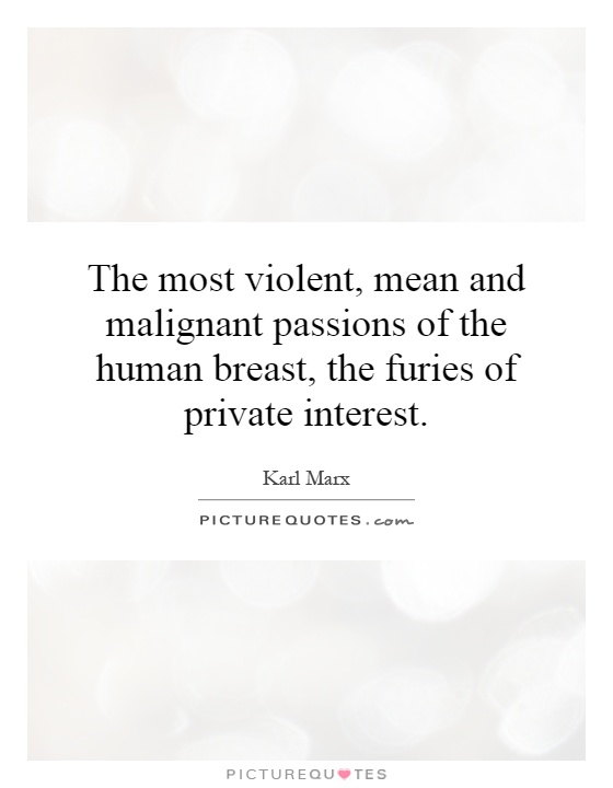 The most violent, mean and malignant passions of the human breast, the furies of private interest Picture Quote #1