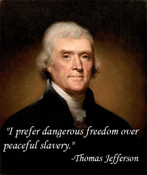 I prefer dangerous freedom over peaceful slavery Picture Quote #1