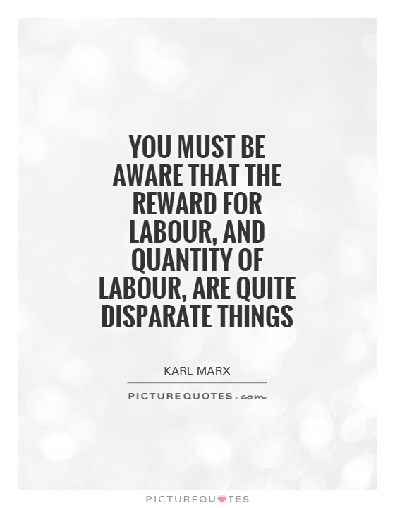 You must be aware that the reward for labour, and quantity of labour, are quite disparate things Picture Quote #1
