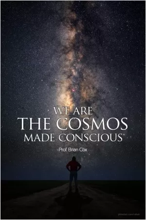 We are the cosmos made conscious and life is the means by which the universe understands itself Picture Quote #1