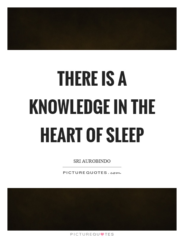 There is a knowledge in the heart of sleep Picture Quote #1