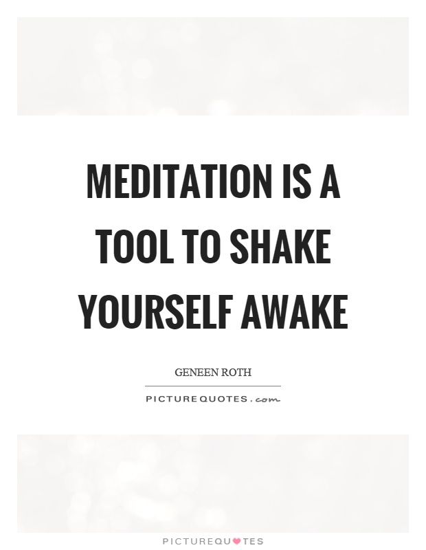 Meditation is a tool to shake yourself awake Picture Quote #1