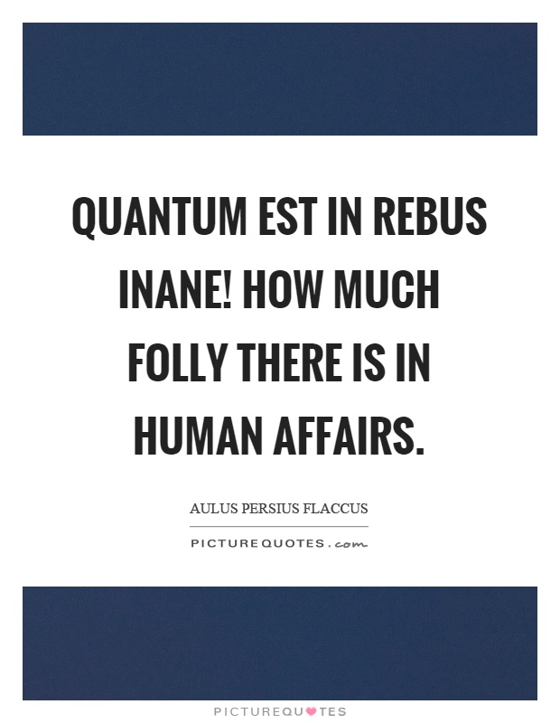 Quantum est in rebus inane! How much folly there is in human affairs Picture Quote #1