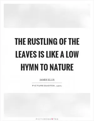 The rustling of the leaves is like a low hymn to nature Picture Quote #1