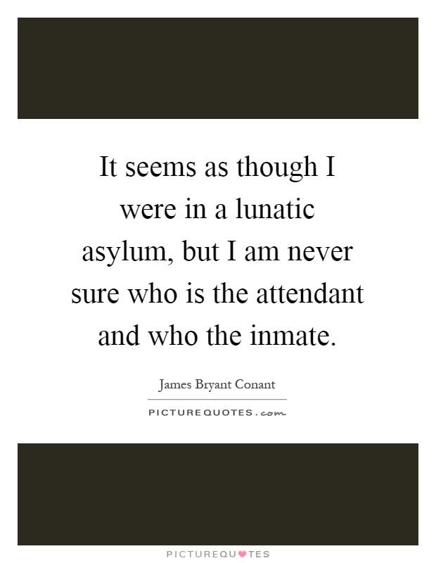 It seems as though I were in a lunatic asylum, but I am never sure who is the attendant and who the inmate Picture Quote #1